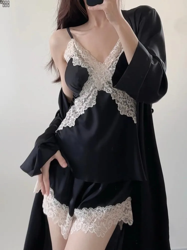 ヴィクトリアのセクシーな夏のスパウェア、女性用アイスシルクストラップ、Tシャツワンピースセット、ホームウェア、薄いナイロン素材、バルデザイン