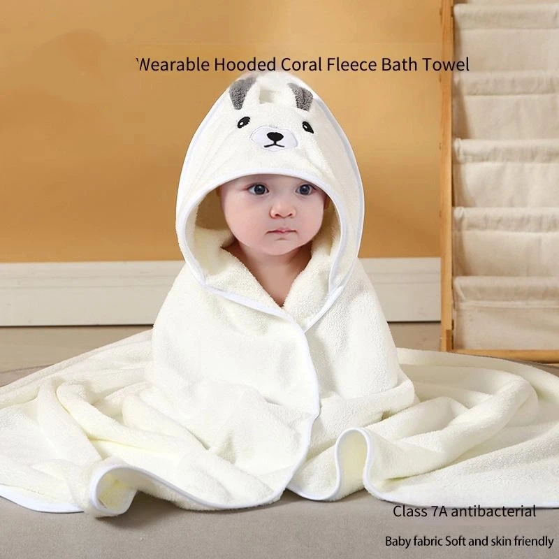 Accappatoio per bambini 80x80 cm con mantello per cappello Confezione premaman all'ingrosso e biancheria da letto Cappuccio da bagno morbido e peloso Coperta ad asciugatura rapida per bambini
