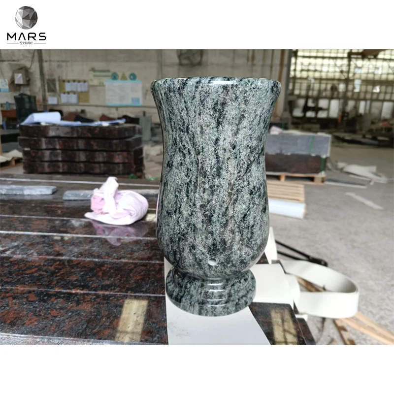 Factory Direct Small Granite Cemetery Flower Vases For Gravestone Tombstone Design