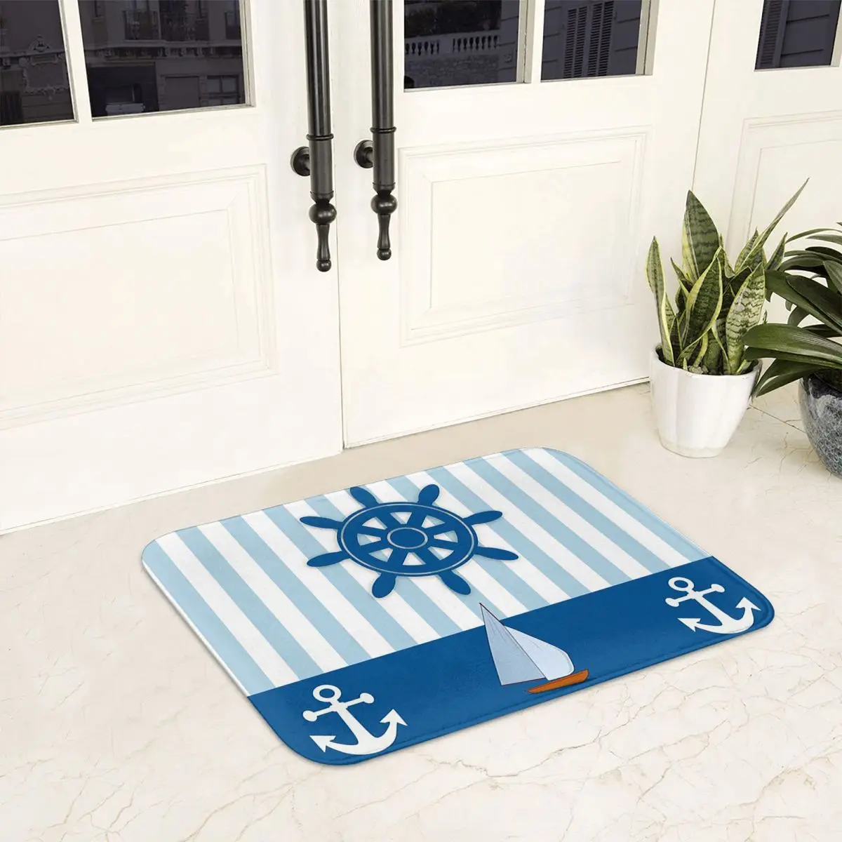 Nautical Skull Sailor Anti-slip Doormat Floor Mat Sand Scraping Carpet Rug for Kitchen Entrance Home Balcony Footpad Mats