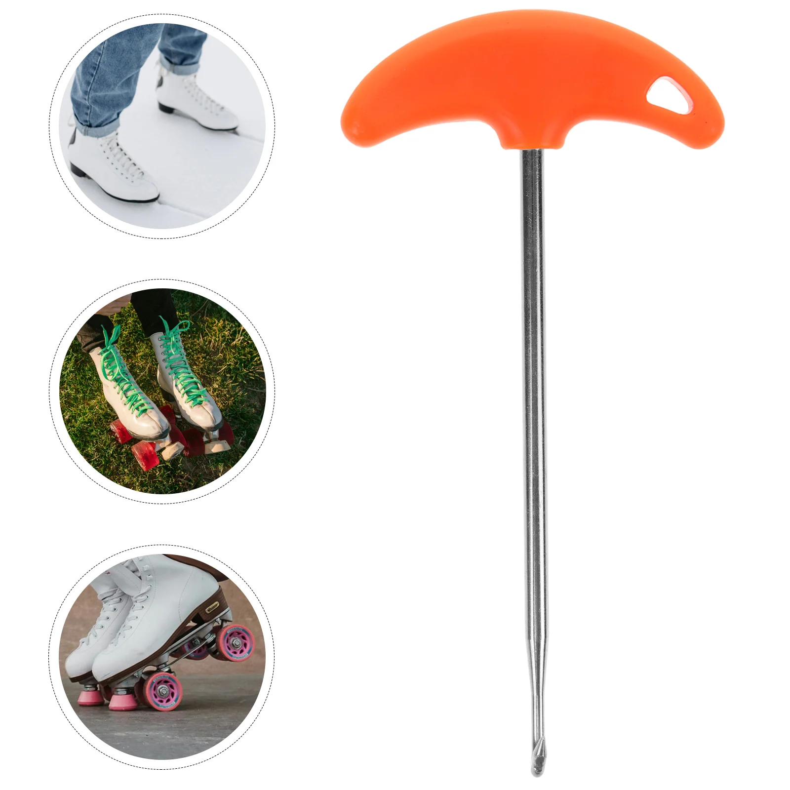 

Tools Hockey Skate Tightener T-shaped Shoelace Puller Professional Tighteners Tightening Puck Hooks Pullers Orange Portable Ice