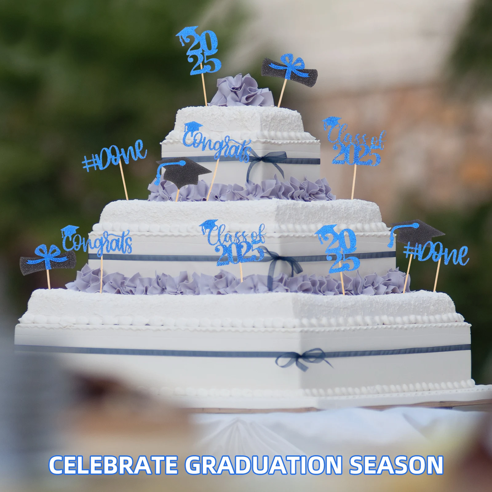 12 pcs Cake 2025 Graduation Celebration Decorations Graduation Cake Centerpiece Unique Design Party Supplies Versatile