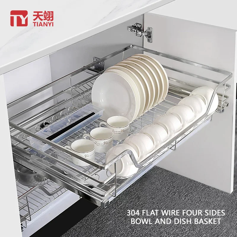 Multifunctional Kitchen Cabinet Pull Out Drawer with Durable Stainless Steel Design for Modern Storage Basket