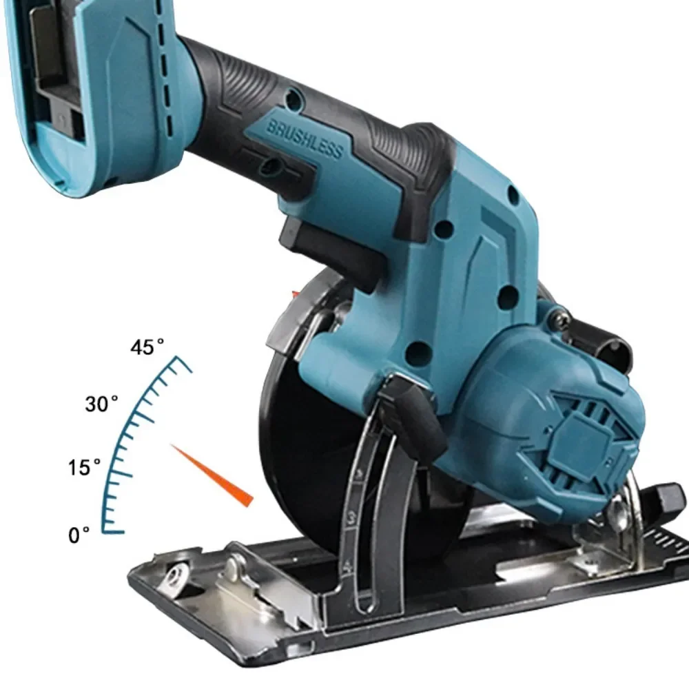 Brushless Circular Saw 5 Inch 125mm Multifunctional Cutting Tool Handheld Cordless Electric Chainsaw for Makita 18V Battery