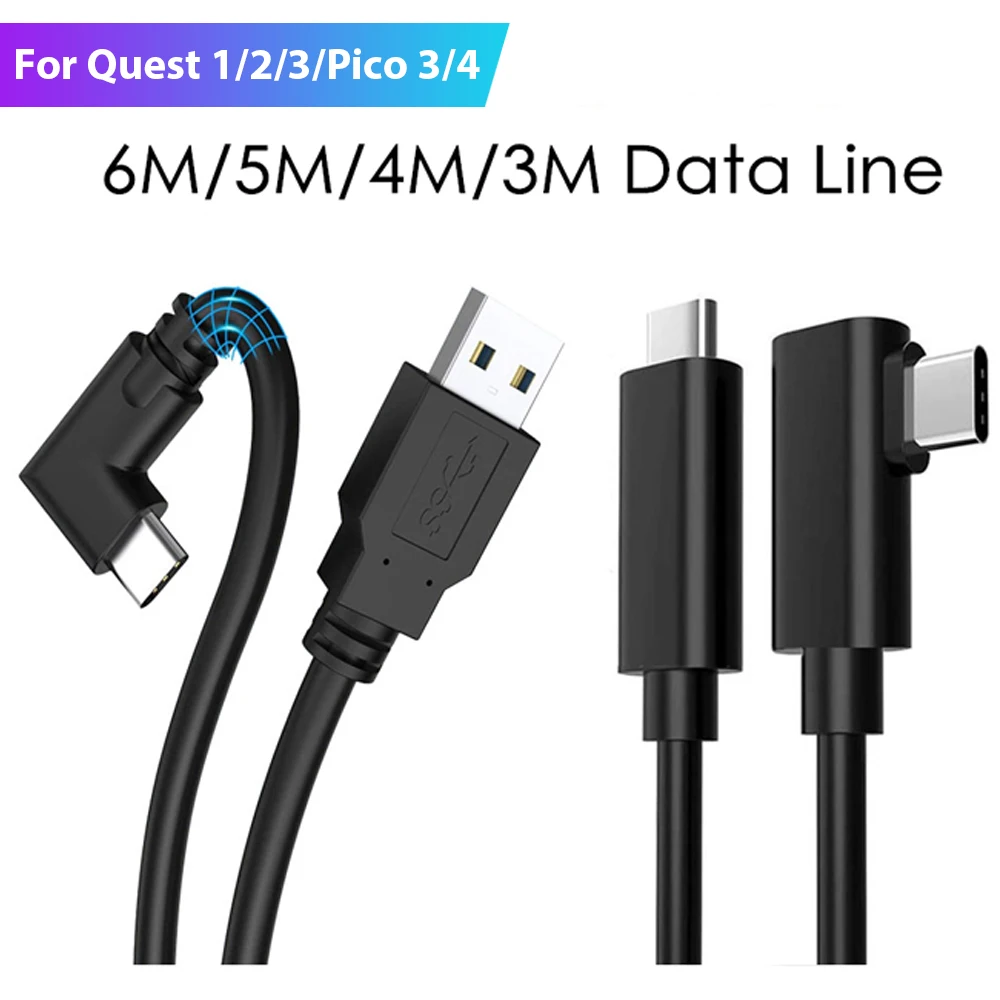 Data Line Charging Cable For Oculus Quest 3/Quest 2/Quest 1 VR Link USB 3.2 Data Transfer USB-A Type-C Cable for PICO 3/4 Pro