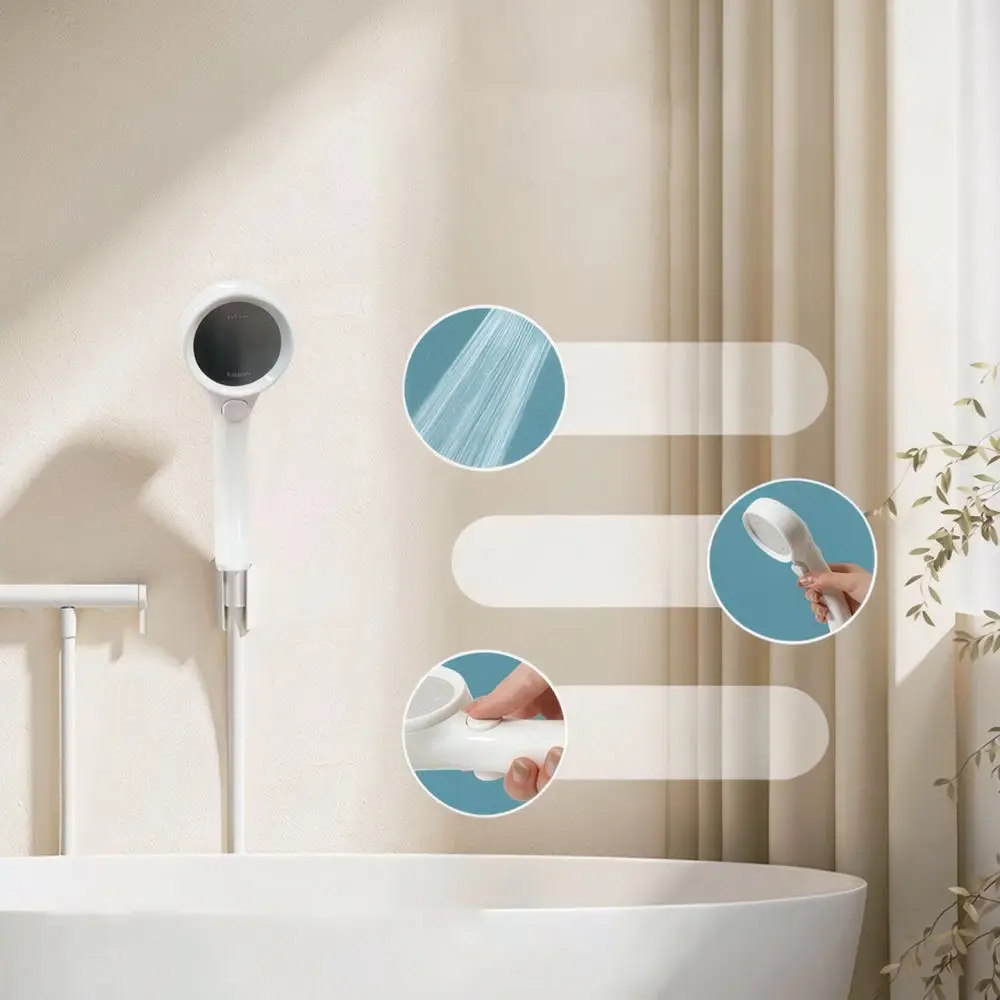For For SASAYAMA Bathroom Shower Head Powerful Water Saving Sprayer High Pressure Handheld Rainfall Bath Nozzle With Stop Switch