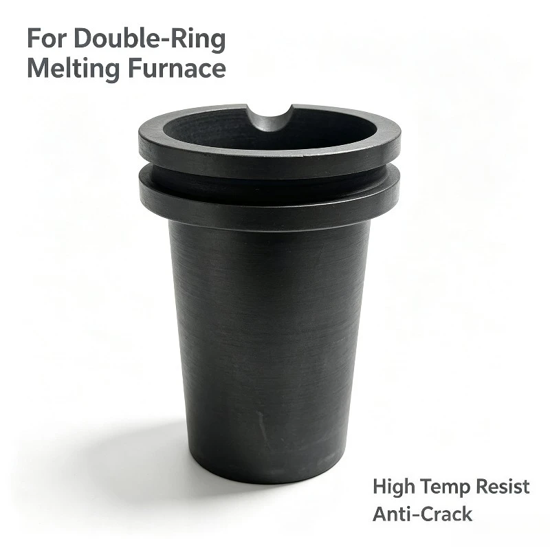 Double‑Ring Gold Melting Furnace Accessories, High Temp Resistant Melting Pot for Gold Silver Copper Jewelry Casting