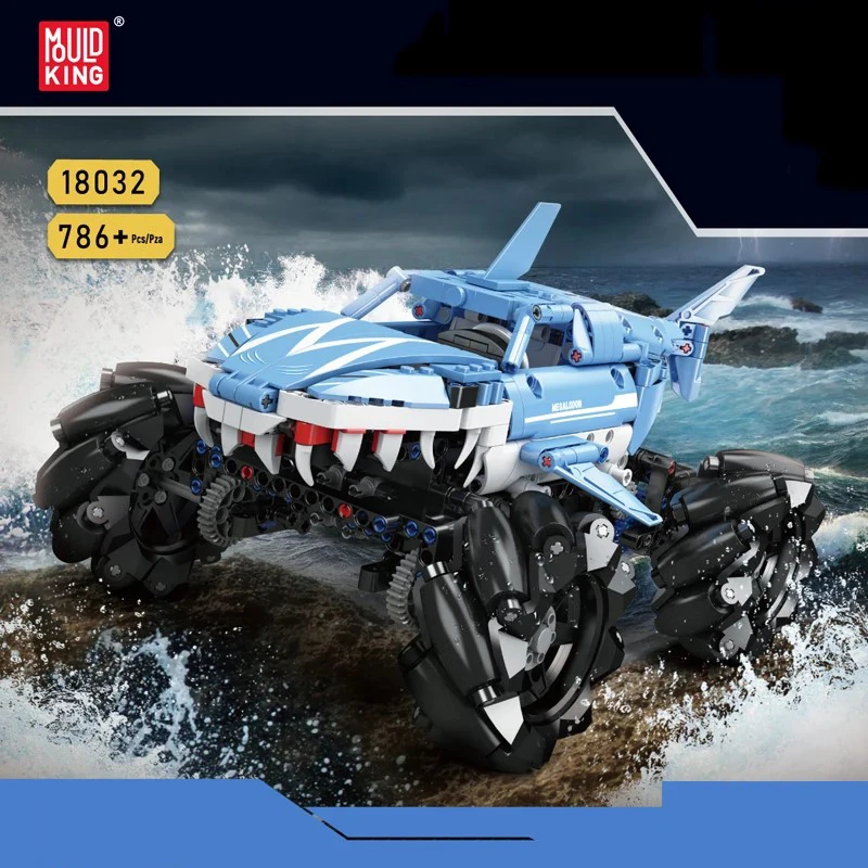 MOULD KING 18032 Technical Racing Car Building Blocks RC Megalodon Truck Model Bricks Puzzle Toy Assembly Christmas Gift For Kid