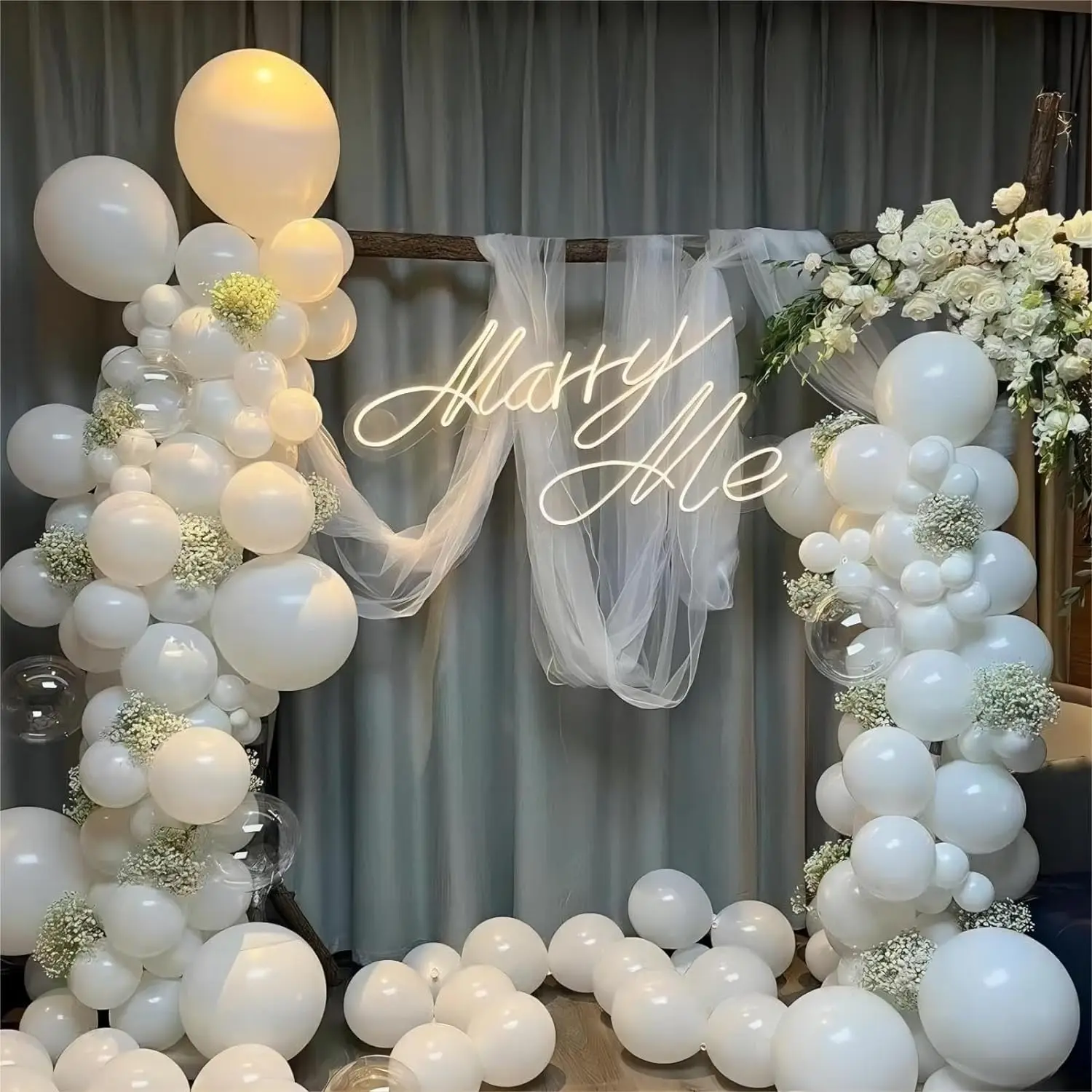 مجموعة بالونات لاتكس بيضاء مكونة من 144 قطعة مناسبة لحفلات أعياد الميلاد وحفلات الزفاف وديكورات حفلات عيد الحب #5