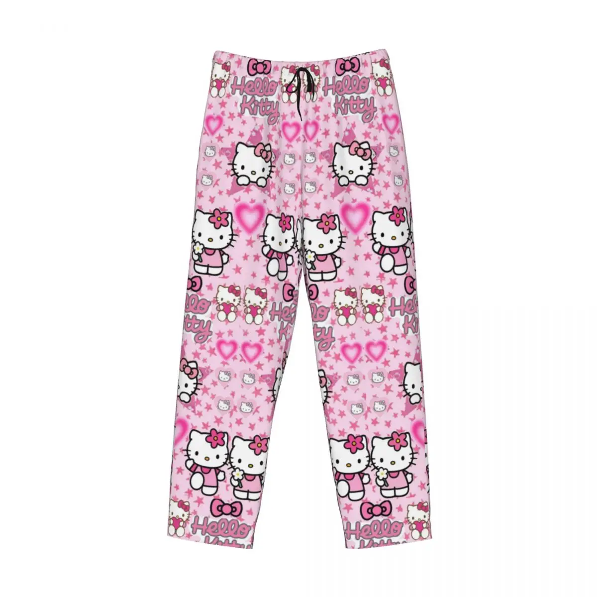 Pantalones de pijama de dibujos animados personalizados de Hello Kitty, ropa de dormir para hombres, cintura elástica, cómic, nuevos pantalones de salón para dormir con bolsillos