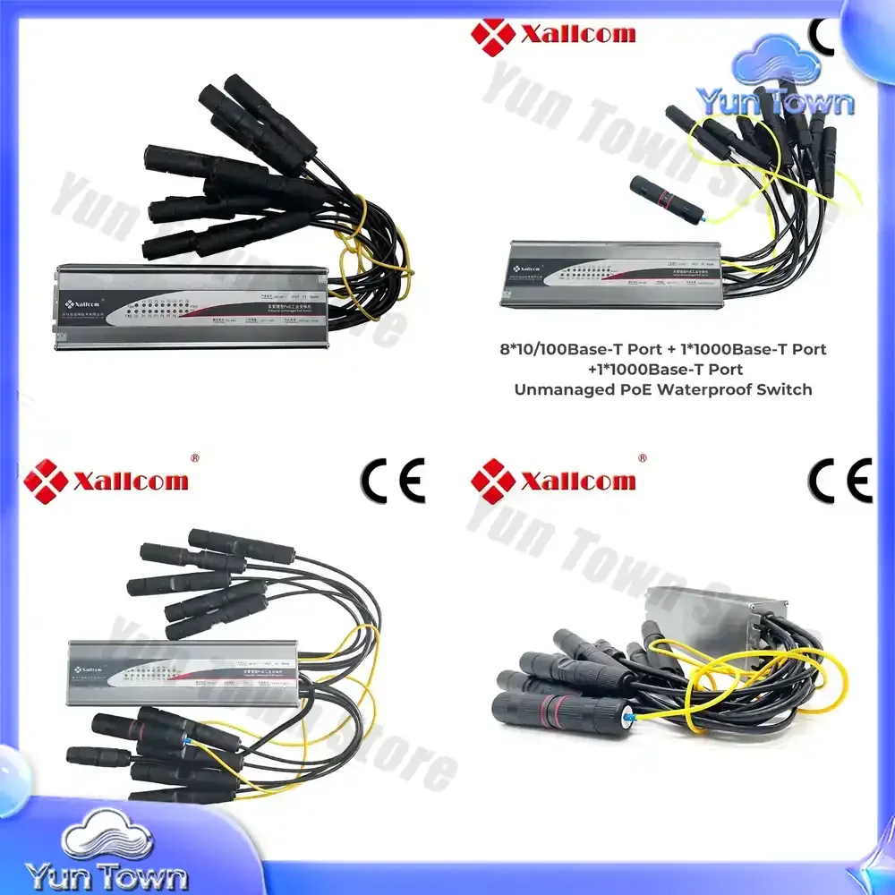 Original Waterproof 10 Ports 8 FE Ethernet 1 GE Ethernet Ports 1 GE Fiber Port Unmanaged Industrial PoE Network Switch