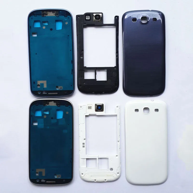 Full Housing for Samsung Galaxy S3 I9300 s3 neo 9300i 9301i Front Frame+Middle Frame+Battery Cover door Repair Parts