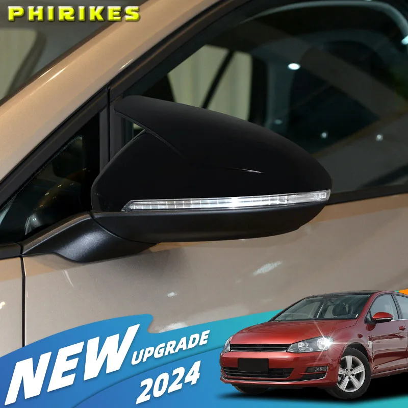 

Ярко-черная крышка бокового зеркала заднего вида для VW Golf GTI 7 Mk7 2014 2015 2016 2017 2018, сменные колпачки зеркал Touran