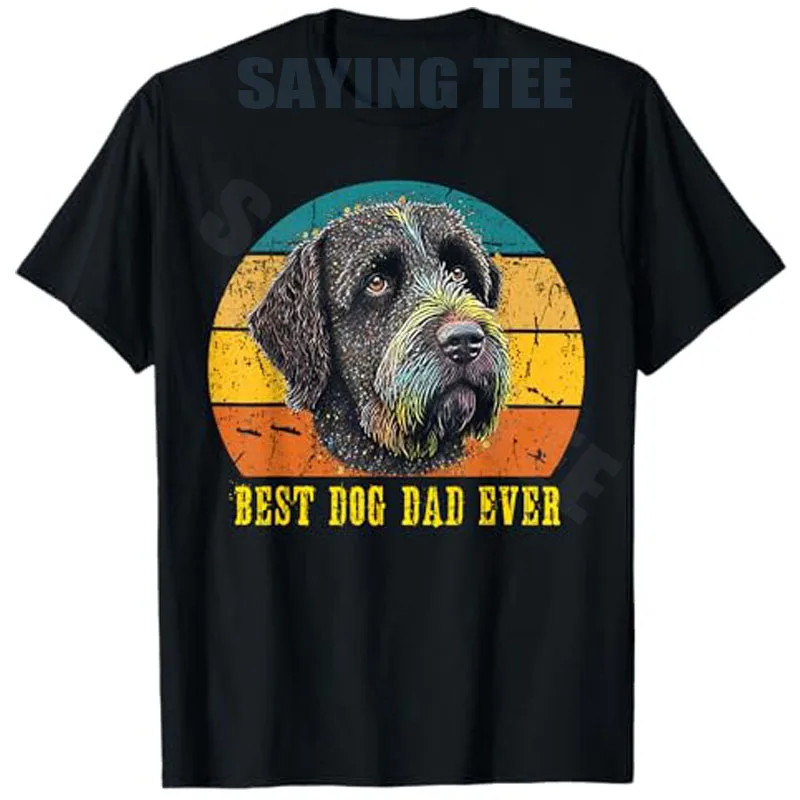 Vintage Best Dog Dad Ever Sunset Retro Griffon Dog Daddy Men T-Shirt Funny Father's Day Novelty Gift Y2k Personality Novelty Tee