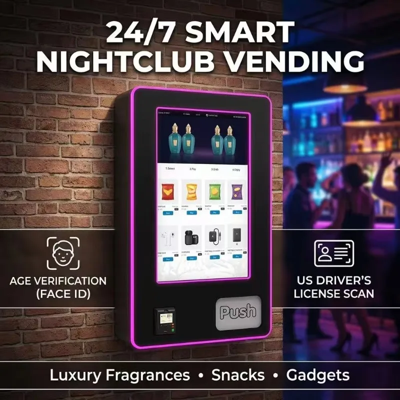 2026 ADA-Compliant Wall-Mounted 32'' Touchscreen Vending Machine with Card Reader Age ID Verification Wifi/4g Tobacco Custom