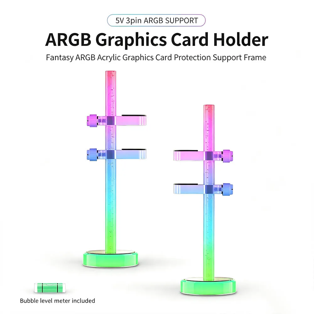 5V 3Pin Addressable ARGB GPU Holder Adjustable Anti‑Sag Bracket Graphics Card Support Brace PC Case DIY Decoration Accessory