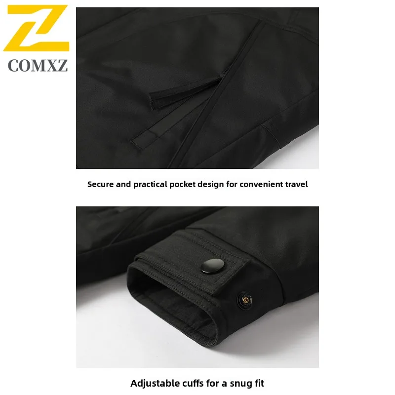 COMXZ Men Puffer Jacket Comfortable Trendy Short Fashion Lightweight Skiing Padding Coat Snowy Casual Versatile Winter Jacket