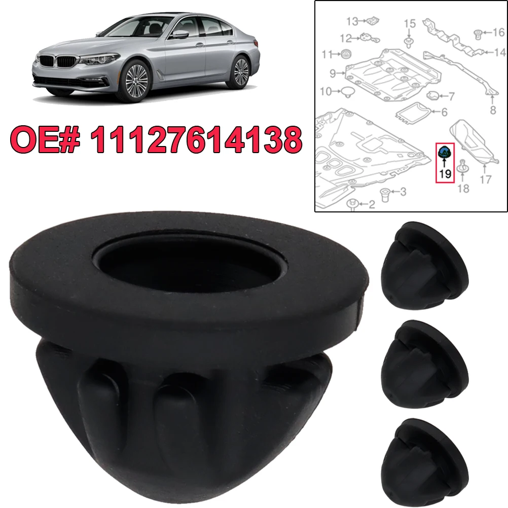 4 PCS Car Engine Cover Trim Rubber Mount Grommet Bush For BMW 1 3 5 7 Series X1 X2 X3 X4 X5 X6 OE# 11127614138 Auto Accessories