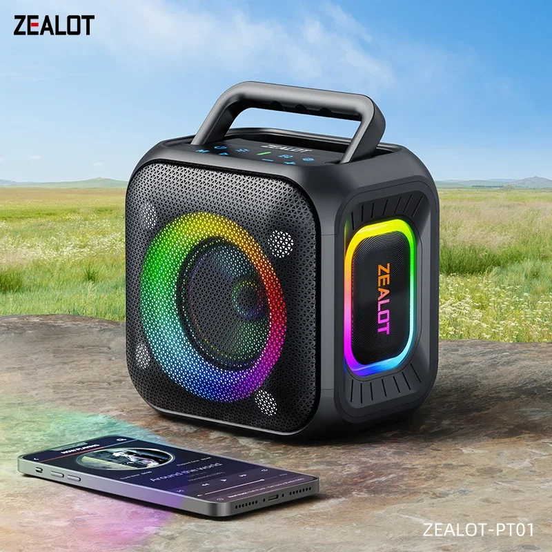 

ZEALOT-PT01 Bluetooth 5.4 Speaker 30W Portable Outdoor Speaker with IPX6 Waterproof, 12H Playtime,for Camping Hiking