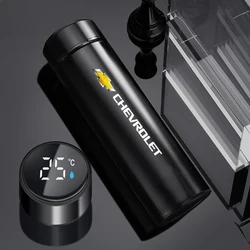 Car Smart Thermos Bottle Temperature Display Cup For Chevrolet Cruze TRAX Aveo Lova Sail EPICA Captiva Malibu Volt Camaro Cobalt