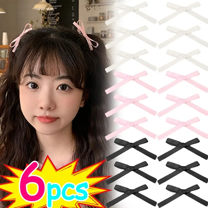 

6 шт., милые заколки для волос с бантиками ярких цветов, заколки для волос для девочек, заколки, детские аксессуары для волос, женская заколка, модная заколка, головной убор