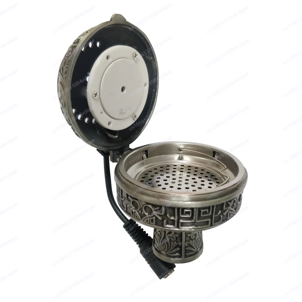 Electric Charcoal Heater Head Hookah Accessory Vintage Carving Metal Bowl DC Power Supply Shisha Heating Part
