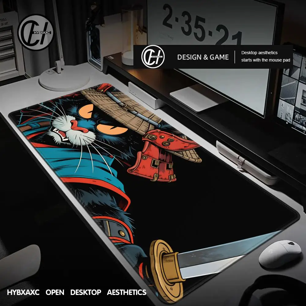 

Extended pad Playful Cat Warrior gaming Mouse Pad Desk Mat NonSlip office mousepad pc accessories Gaming pad tapis souris