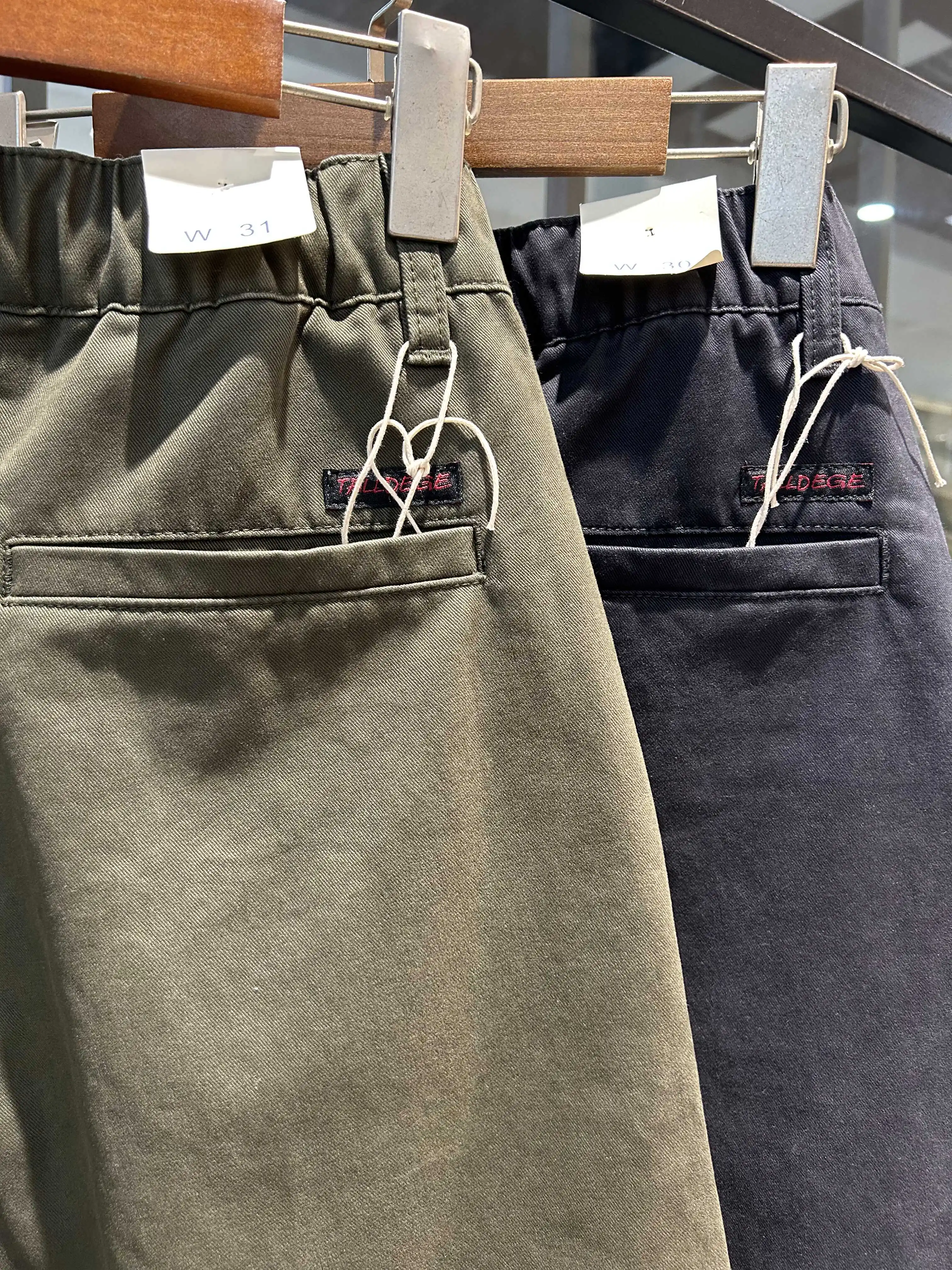 2025 Autunno Inverno 100% cotone lavato pantaloni da lavoro per uomo minimalista elastico in vita affari pantaloni a gamba dritta affusolati