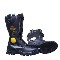 Leather fire resistant safety fireman boots fireproof firefighter boots