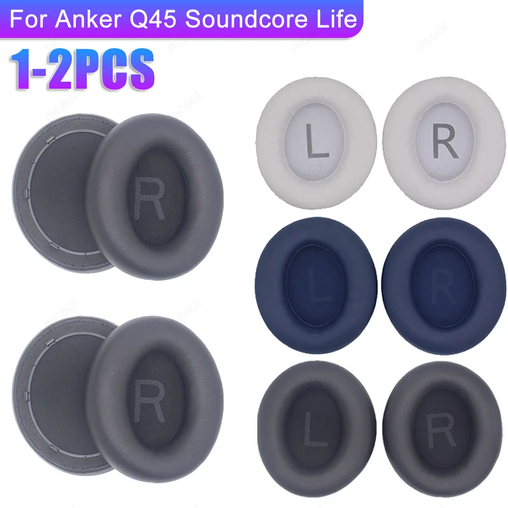 Headset Beschermhoes Proteïne Leder Vervangende Hoofdtelefoon Pads Zachte Oorkussens Voor Anker Q45 Soundcore Life Hoofdtelefoon