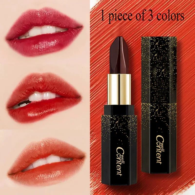 

Black rose three-color lipstick long-lasting moisturizing improves complexion is not easy to fade matte waterproof & sweat-proof