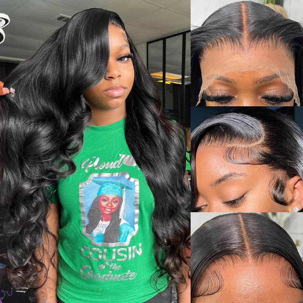 

Malaysian 13x4 HD Body Wave Lace Front Wigs Human Hair Pre Plucked Transparent Lace Front Wigs Human Hair for Women 200% Density