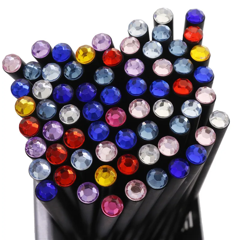 10 stücke Kawaii Schwarz Bleistift Umweltfreundliche Kunststoff HB Diamant Farbe Bleistifte Standard Bleistift Für Student Schule Bürobedarf