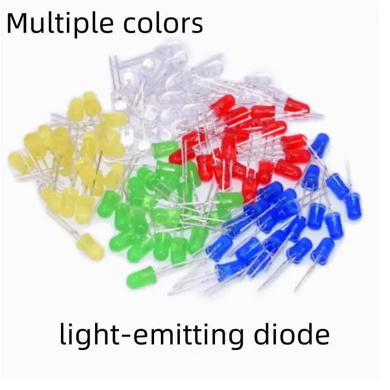 Indicateur LED à insertion directe, rouge, vert, jaune, bleu, blanc, 3mm, 5mm