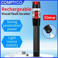 COMPTYCO Rechargeable VFL Fiber Optic Cable Tester 15 30 50MW(optional) Lithium Battery Visual Fault Locator Rechargeable