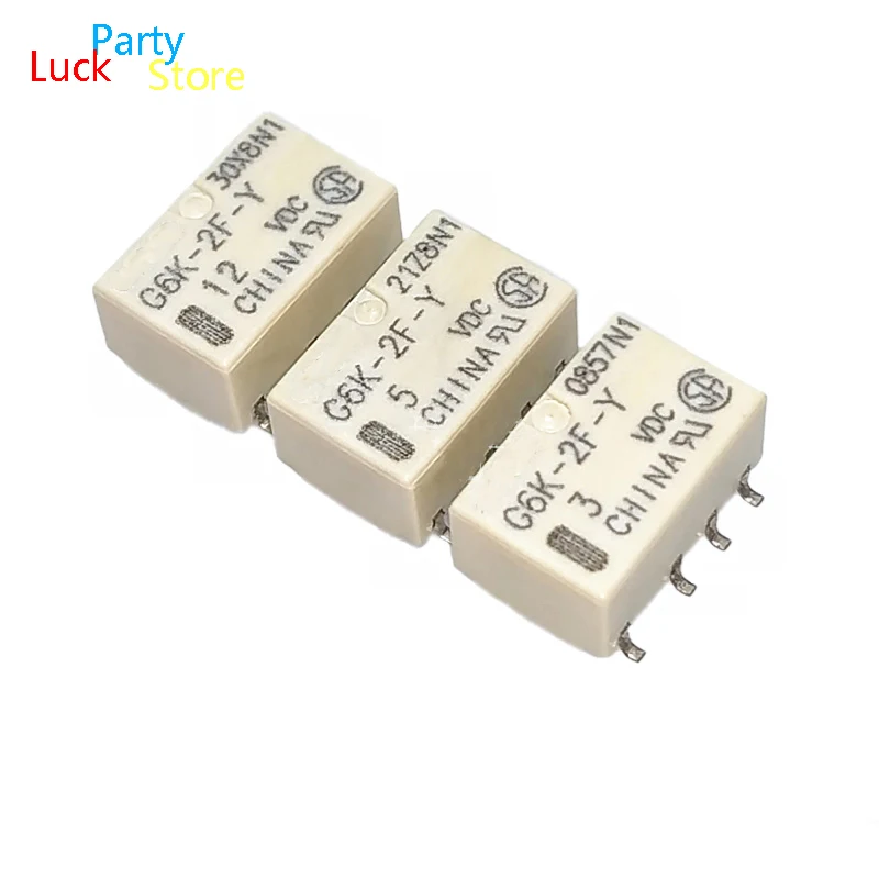 10 Pcs  20  Pcs/Lot Brand New G6K-2F-Y-3VDC G6K-2F-Y-5VDC G6K-2F-Y-12VDC G6K-2F-Y-24VDC relay two-on two-off SMD 1A 8 pins