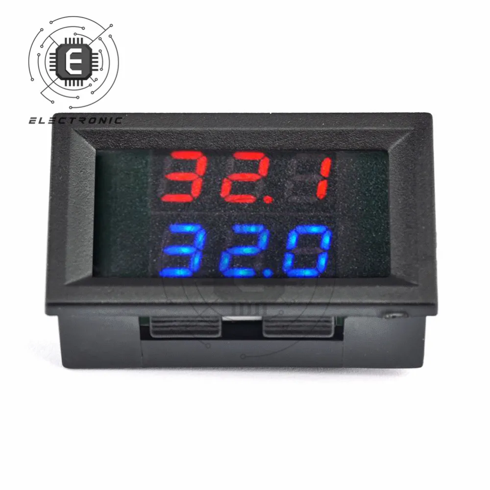 

DC 4-28V LED Temperature Meter Detector Sensor Probe DC4-28V High-precision Dual-display Digital Car Thermometer Monitor Tester