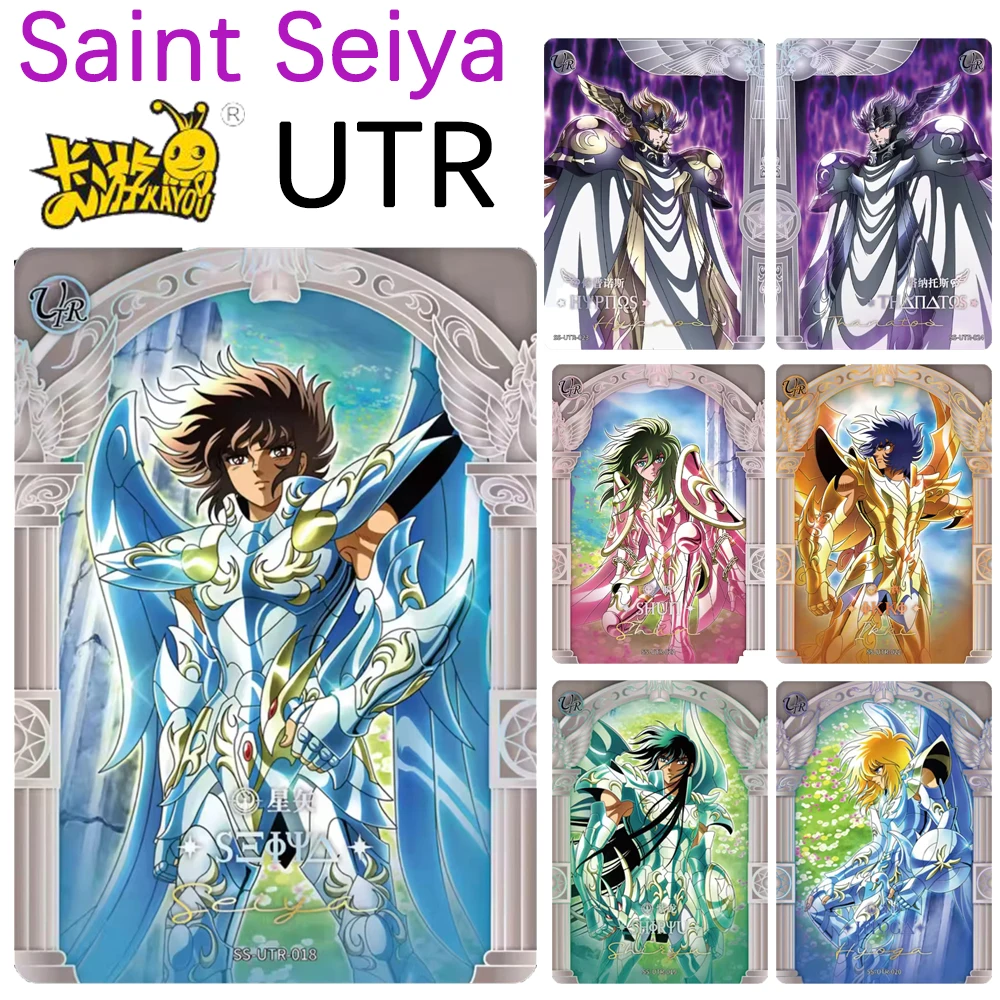 Saint Seiya KAYOU UTR Shiryu Hyoga Ikki Thanatos Hypnos Pandora Laser Arcobaleno Carta da collezione Regalo di compleanno di Natale per ragazzi