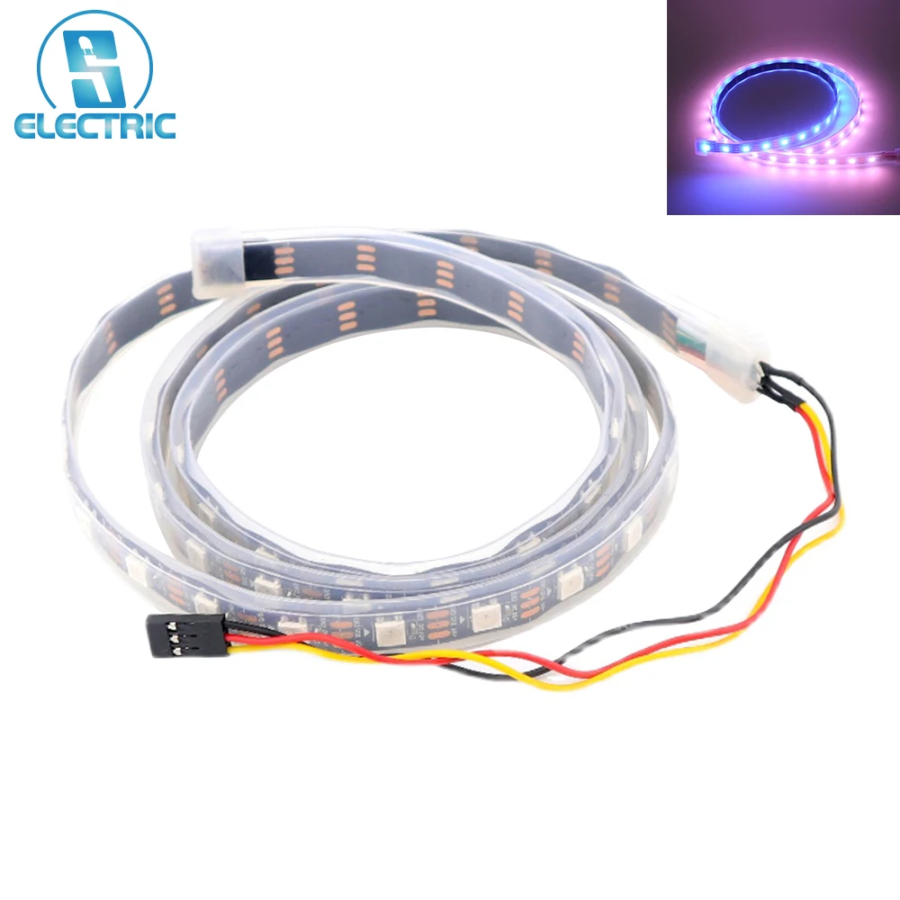 100cm 5V RGB LED Strip Light Waterproof PWM Programmable LED Lamp for UNO R3 5050RGB Lamp Beads With Silicone Sleeve