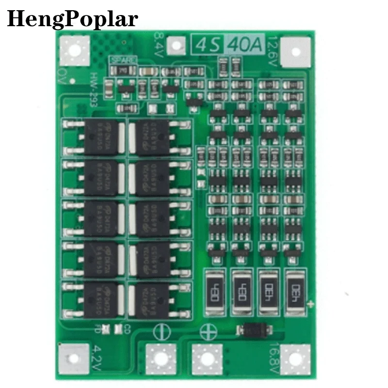 Imagem -05 - Bateria de Lítio de Papan Perlindungan Peningkat Daya 3s 4s 40a 60a Li-íon 18650 Bms 11.1v 12.6v 14.8v 16.8v Peningkat