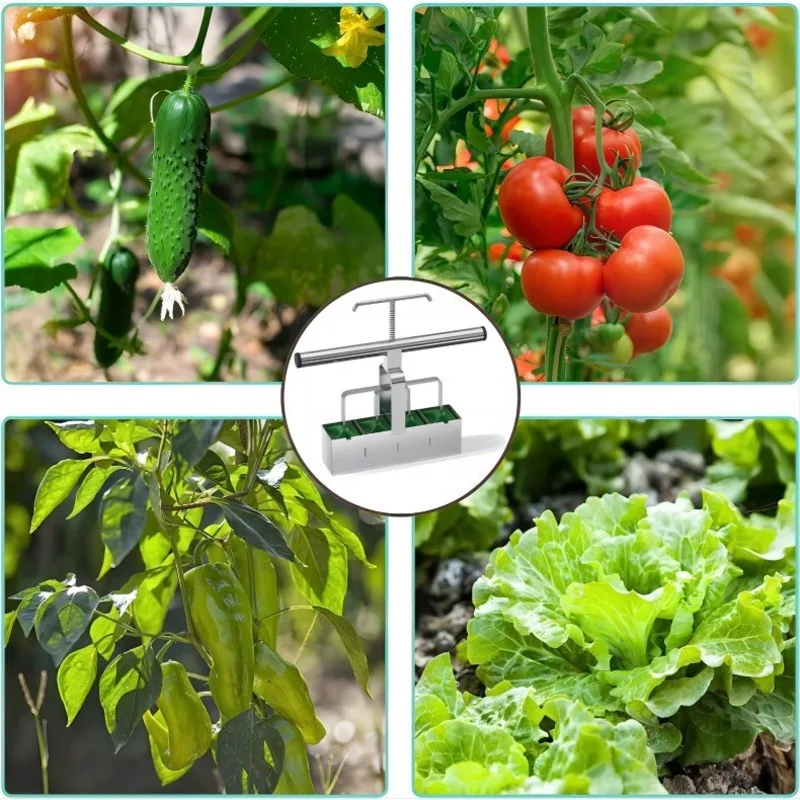 Extended Handle Manual Soil Block Maker - Steel Handheld Seedling Tool For Seedings, Cuttings, Greenhouses