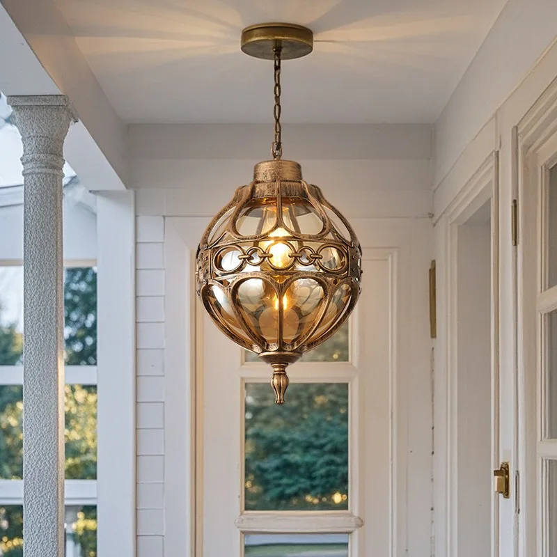 

Universe Shape Waterproof Outdoor Chandelier American Round Ball Garden Light Corridor Aisle Outdoor Villa Garden Lamp