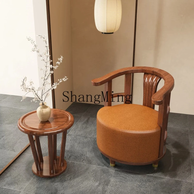 

SM Chinese Style Rotatable Chair Single Sofa Home Small Apartment Swivel Soft Cushion Office 360 Rotation