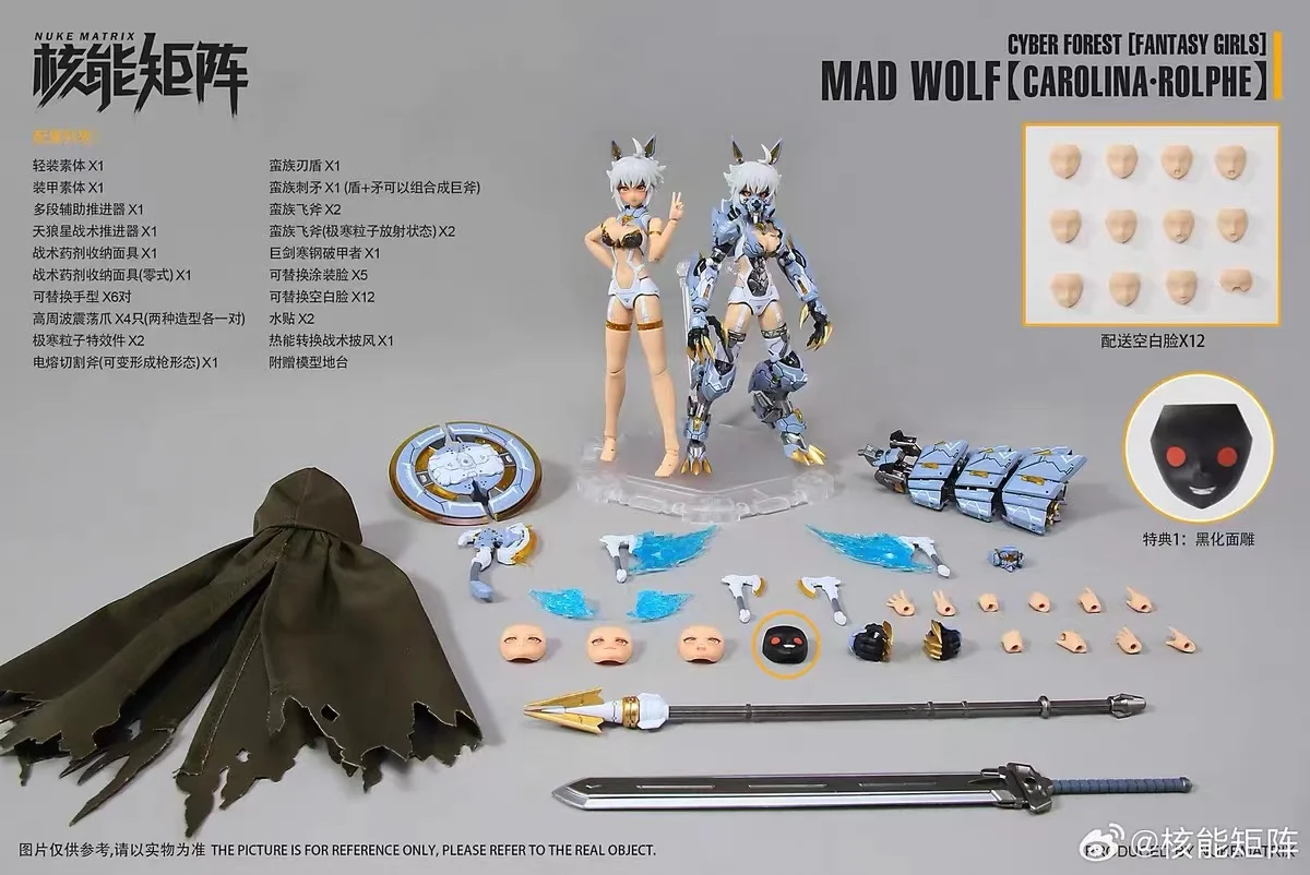 Disponibile Nuke Matrix CYBER FOREST FANTASY GIRLS MAD Wolf Carolina Rolphe Mecha-assemble Action Figure Model Toy