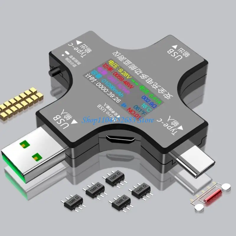 

Y6GD Tester USB Power Meter 2 in 1 Digital Multimeter 3.6-36V 0-5.10A and Current Tester, Type-C Voltmeter