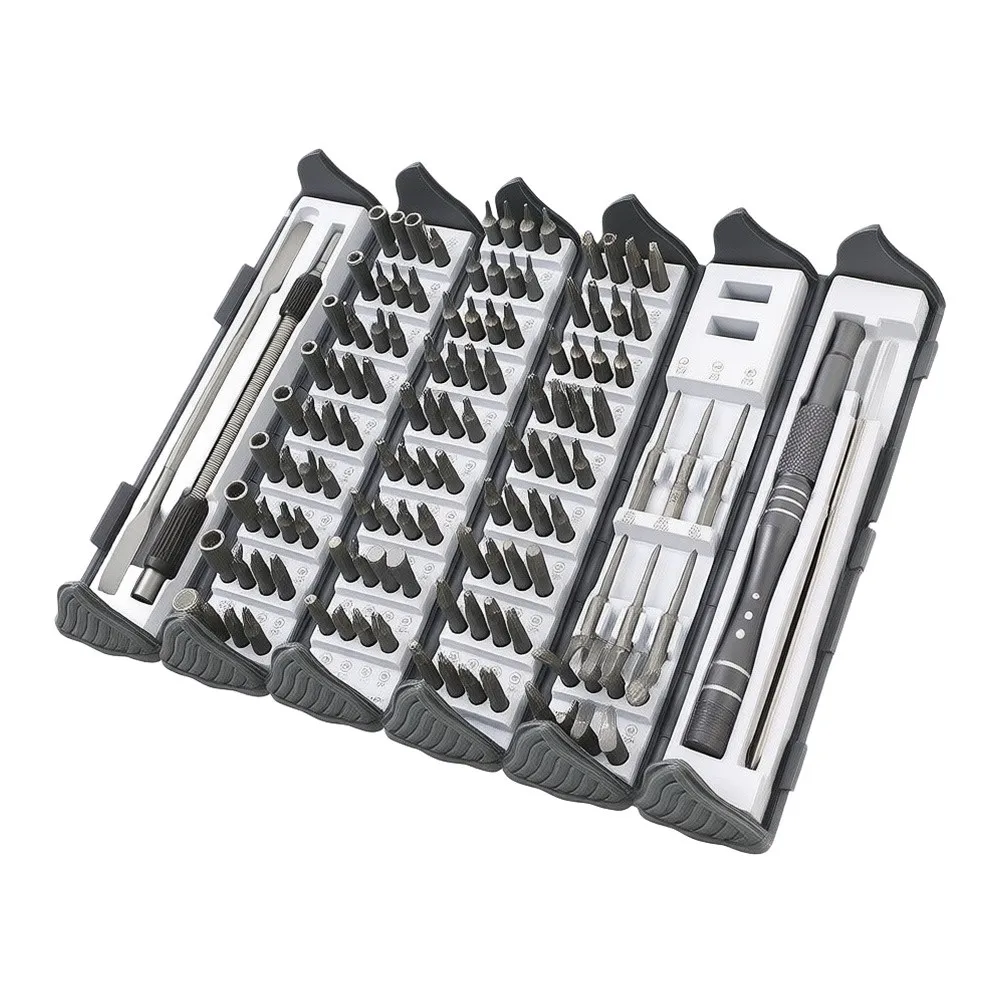 128 in 1 Magnetic Screwdriver Kit with For s2 Alloy Steel Bits and Roll-Up Storage for Desktop and Mobile Repair