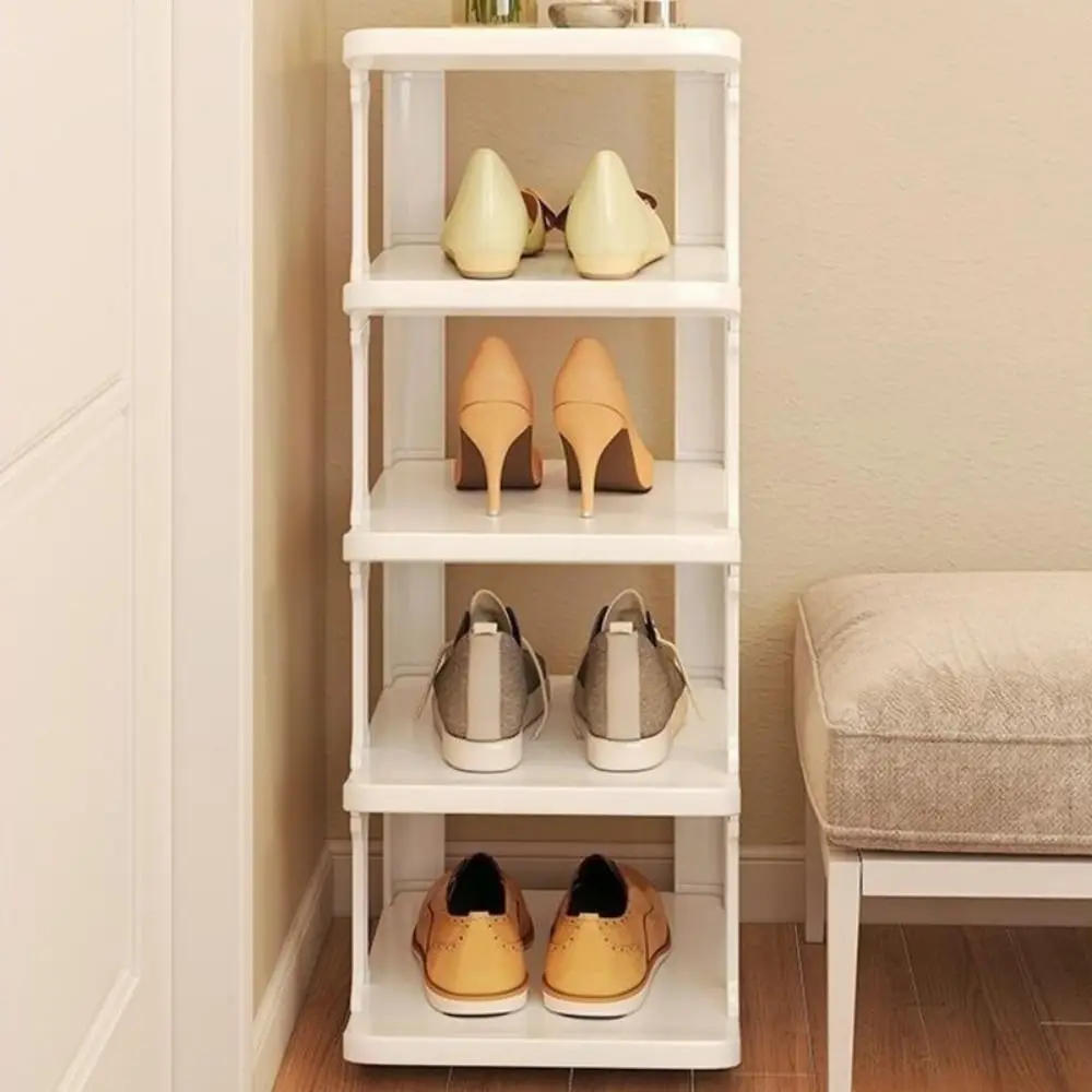 Removable Vertical Shoe Rack Stackable 2-8 Layers Layered Shoe Cabinets Saving Space Anti-drop Standing Shoe Shelf Home