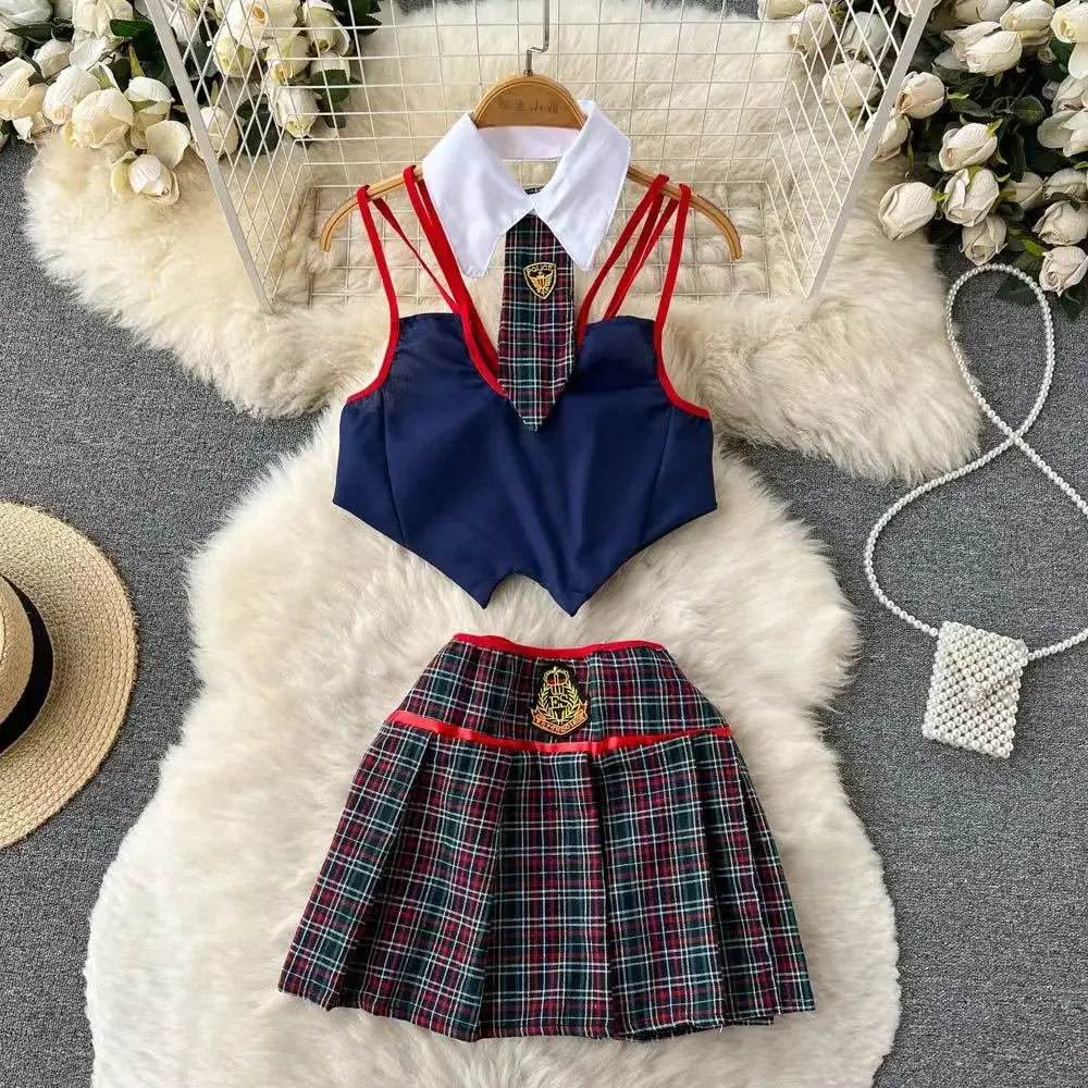 

Сексуальное нижнее белье для школьниц ecoliere, сексуальная студенческая форма, порно школьная форма, эротический костюм для косплея, клетчатый галстук, топ + юбка, комплект