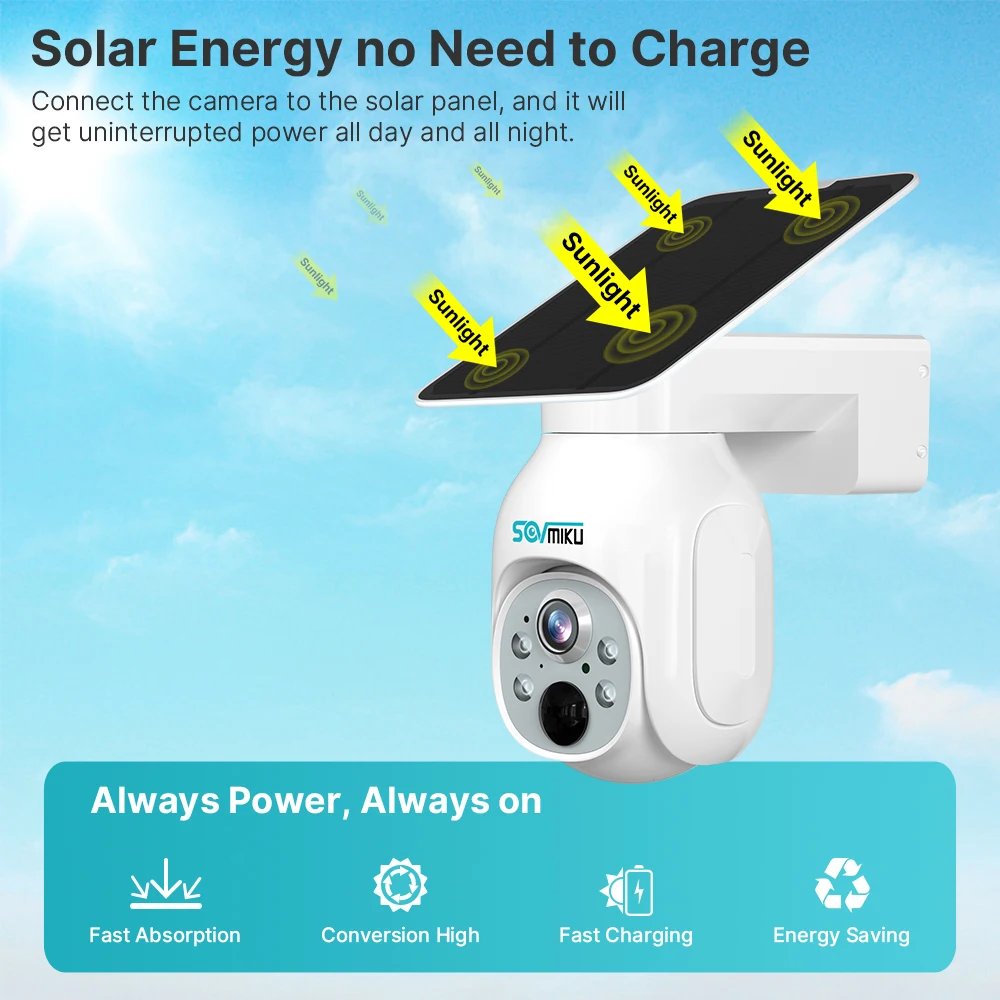 Solar Camera 4G SIM 3MP PIR Human Detection Wireless Outdoor Surveillanc PTZ IP Camera With Solar Panel Security Protection