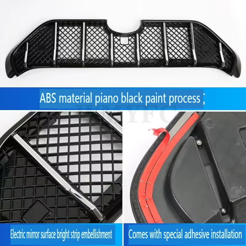 ABS Car Front Head Center Grille Grills Frame Cover Trim Car Accessories For Toyota RAV4 LE/Hybrid 2019 2020 2021 2022 2023 2024